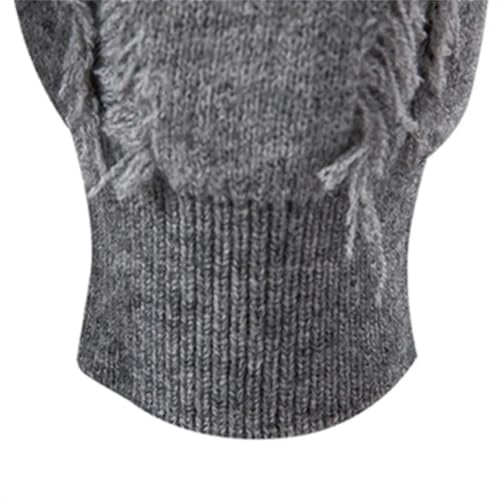 Men Hole Knit Pullovers Mock Neck Long Sleeve Knitted Vitality Streetwear Sweater3