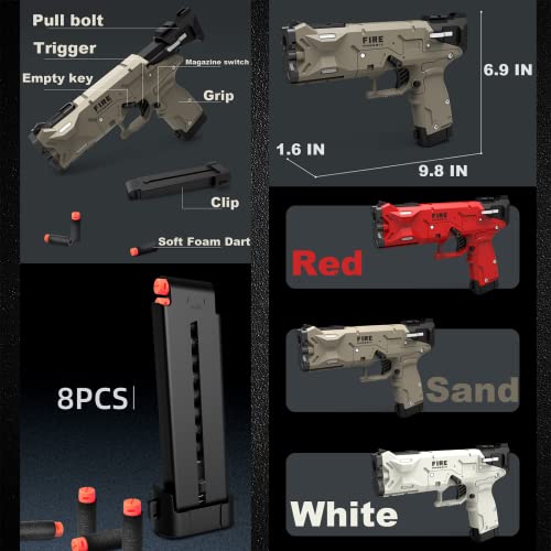 Fesvasdee Fire Phenix Toy Soft Foam Dart Blaster Pistol Toys Gun Set For Nerf Guns For 5 6 7 8 Year Old Boys Gift Sand Color Sa-1 #TOP3