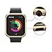 Leotop Compatible with Apple Watch Case 44mm 40mm Series 6 5 4 SE, Metal Bumper Protective Cover Aluminum Alloy Frame Bling Shiny Shockproof Protector Shell Compatible iWatch (Matte Gold, 40mm)