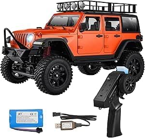 1/12 RC Rock Crawler, MN-128 Off-Road SUV Truck, 4WD RC Jeep Car Orange