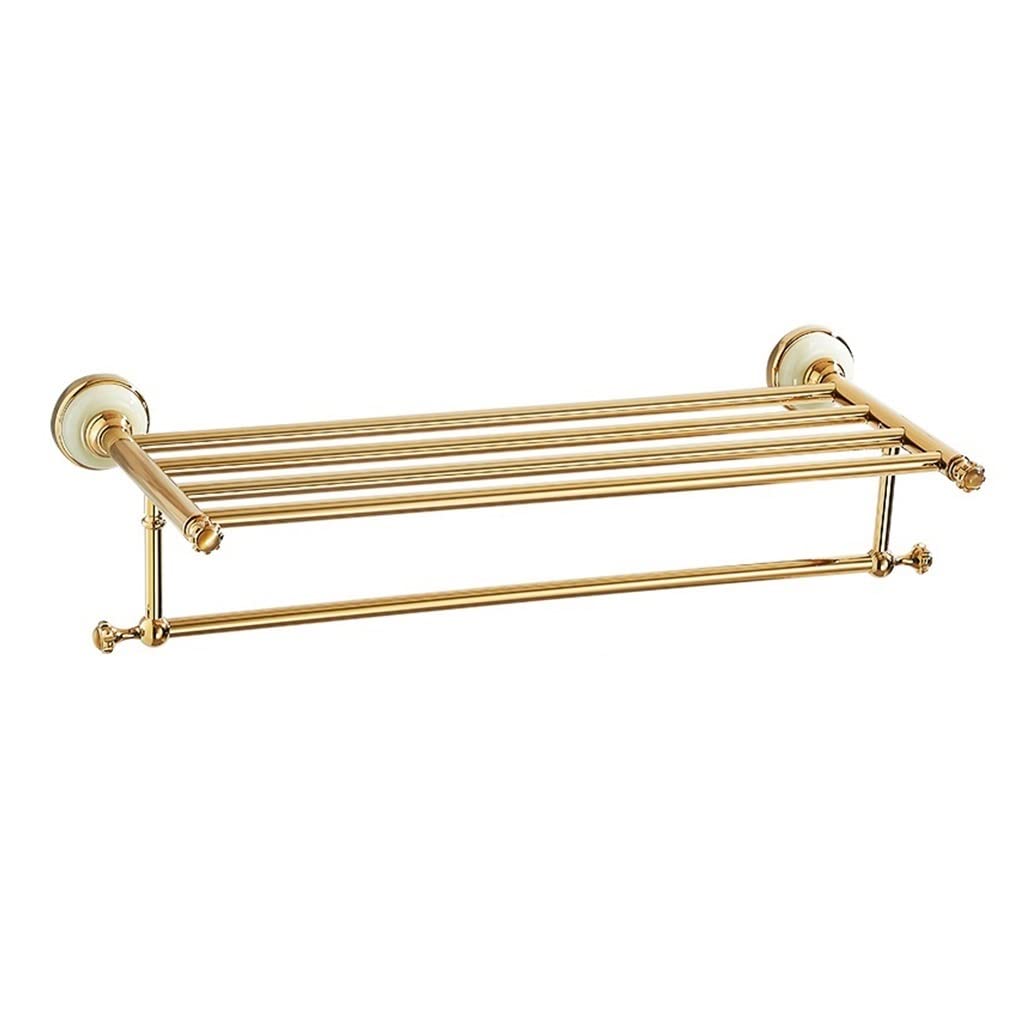 TYUHDUYUR Towel Rack, Bathroom Towel Rack Wall Mounted Towel Holder, All Copper European Towel Rack, Jade Bath Towel Holder with Towel bar, Bathroom Hardware Wall Mounted Shelf