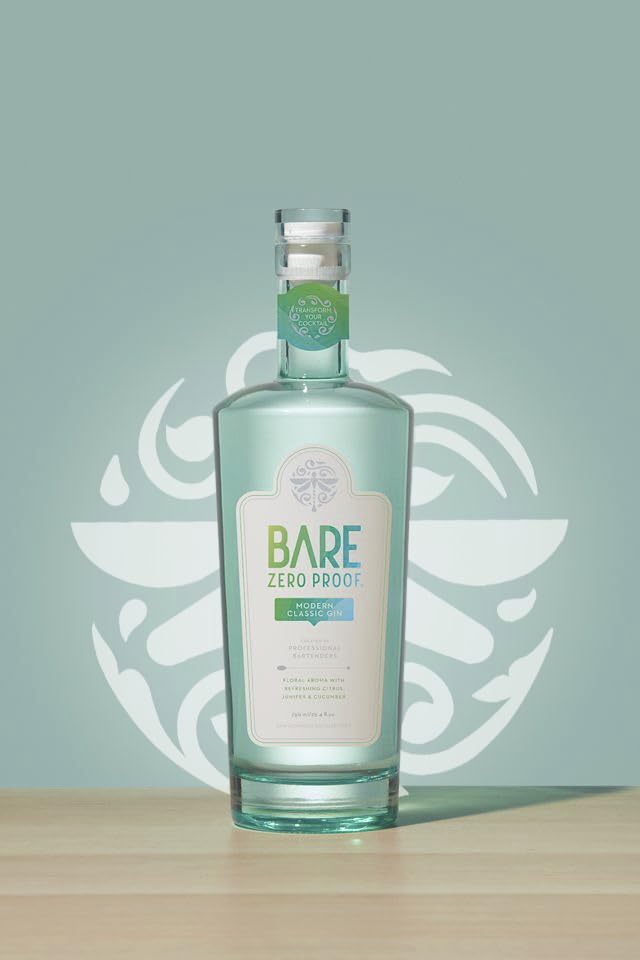 Sponsored Ad - BARE Zero Proof® Modern Classic Gin Non-Alcoholic Spirit with Notes of Juniper, Lemon Peel, Assorted Botanical Flavors Crafted for Low to Zero Proof Cocktails