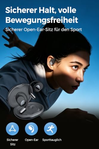 SoundPEATS GoFree 2s Open‑Ear Sport Bluetooth Kopfhörer, Schwarz – Ansicht 2
