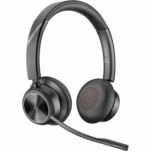 Poly Savi 7300 Office Headset - Stereo - Wireless - DECT 6.0-590 ft - 20 Hz to 20 kHz - Over-The-Head - Binaural - Ear-Cup - Noise Cancelling Microphone