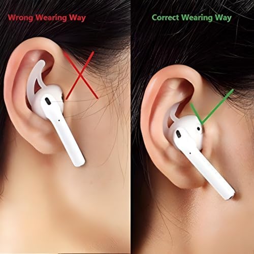 Image of Scalebee Silicone Ear Tips Ear Hooks Compatible with Apple AirPods /EarPods,Silicone Soft Covers Anti-Slip Sport Earbud Tips, Anti-Drop Ear Hook Gel Headphones Earphones Tips (Clear) | For Apple AirPods /EarPods