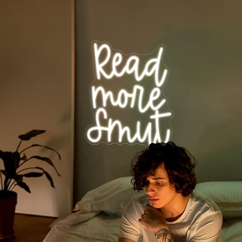 Image of Read More Smud Neon Sign,Dimmable Neon Light Sign for Wall Decor,USB Powered Neon Wall Sign,Led Neon Signs for Man Cave Bar Party Club Pub Bistro Decor,11.4x12.8 inches.