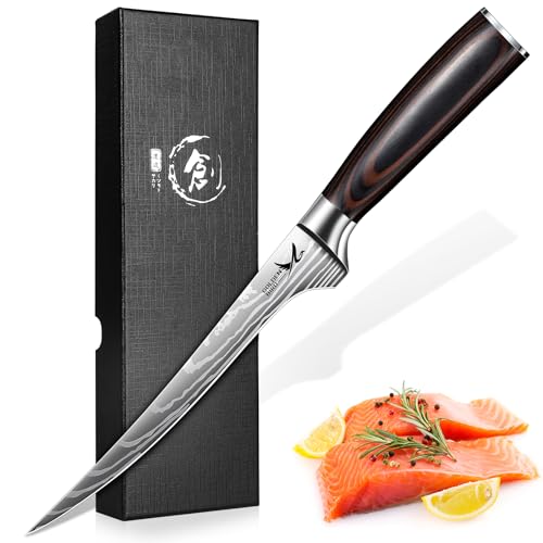 Golden Bird Professional Boning Knife - Hand Forged Fish Fillet Knife, 7