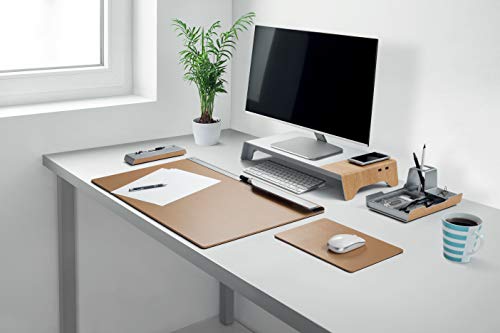 SIGEL SA401 Pen Tray, metallic/wood look, acrylic with felt, 24 x 7.5 x 2.25 cm, Beige - Pen Holder - Image 4