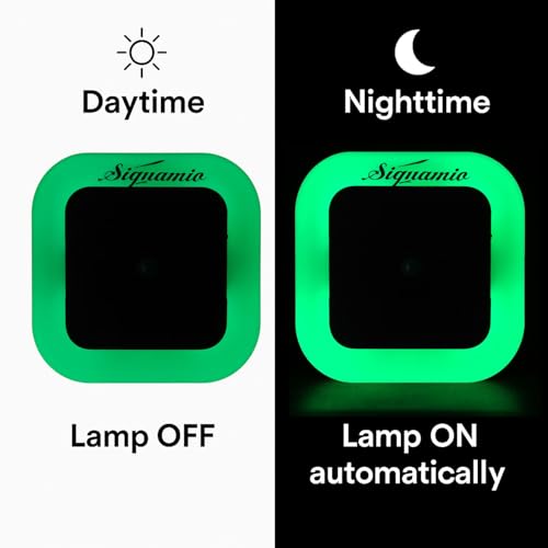 Image of Signamio 1 Pcs Sensor Light for Home Indoor - Smart Motion Sensor LED Light, Automatic On /Off Night Lamp, Energy-Saving 0.5W for Bedroom, Bedside, Home Use-Green