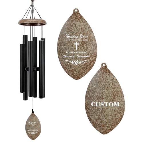 Image of ASTARIN Personalized Name 35 inch Memorial Wind Chimes, Metal Sympathy Gifts for Loss of Mother Father Loved One, Bereavement Wind Chime in Memory Gift, Decor Outdoor Garden Patio, Produced in Texas