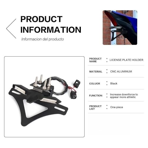 Clignotant arrière moto et support de plaque LED pour YZF R6 2015-2025 - 6