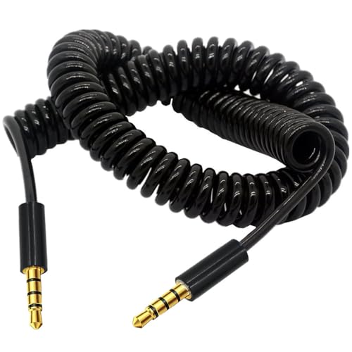 Cable de audio en espiral 3.5mm 2.5M macho a macho miniatura 2