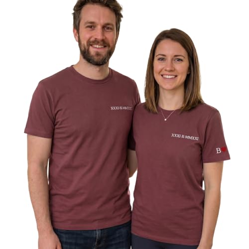 Image of Anniversary Matching Shirts, for Couple, Heart Design T-Shirt Set, Wedding Present, Honeymoon Outfit