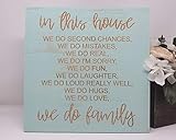 UFunhome in This House we do Second Chances, we do Mistakes, we do Real, we do Family Wood Sign Wood Home Decor,20cm20cm