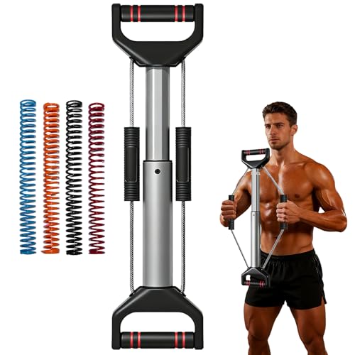 Chest Workout Equipment Arm Trainer - Adjustable 4 Resistance Levels (26-90 lbs) Forearm Muscle Train Exerciser Strengthener for Men & Women Ergonomic Home Gym Strength Trainer with Anti-Slip Handles