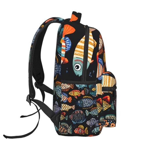 Fishpattern Vintage Backpack For Camping Office Men/Male3