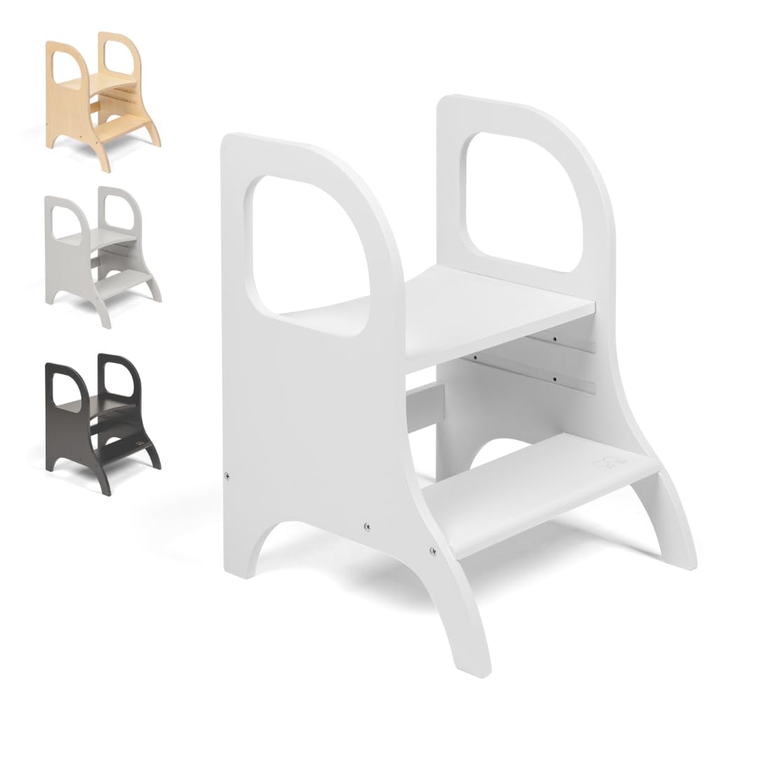 Ette Tete MIIMO • Adjustable Height Toodler Step Stool • Potty training toilet stool (White)