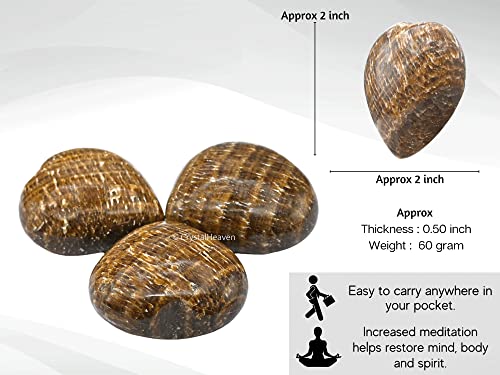 Image of Certified Aragonite Crystal Heart Palm Pebbles Stones for Anxiety Stress Relief Massage - AAA Grade Original Healing Gemstone Agate Heart Palm Stone for Yoga Meditation Spiritual