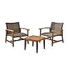 Gdfstudiooutdoor 3 piece wood and wicker club chairs and side table set gray  urban country home decor