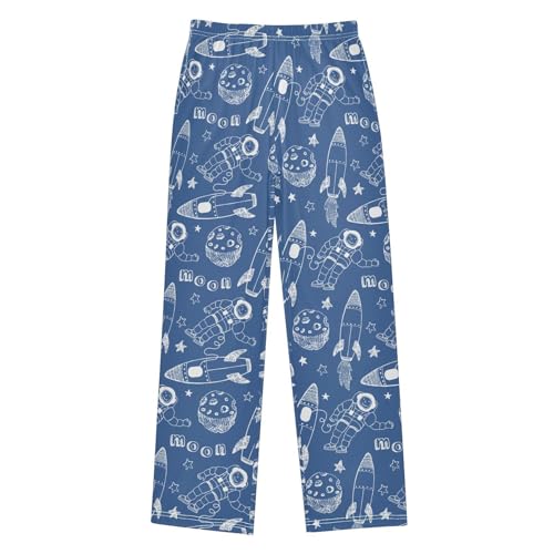 ZZXXB Space Rocket Astronaut Boys Long Pants Soft Trousers Elastic Waist Kids Lounge Bottoms with Pockets S-XL