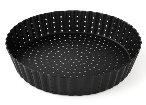 MGE - Molde Quiche Desmontable - Molde de Tarta Desmontable con Base - Molde Profundo para Quiche y Tarta - Molde para Tartaletas, Tarte Tatin, Pie Pan - Molde de Horno Rizado Desmontable 24 cm