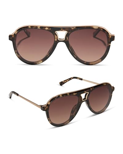 DIFF Tosca III Designer Oversized Aviator Sunglasses for Women | Fashionable & Trendy Style | UV400 Protection