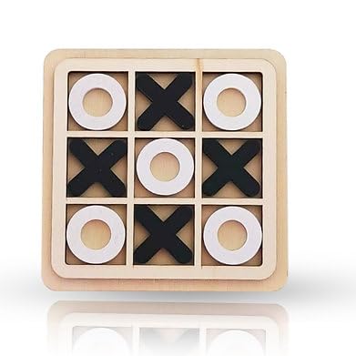AMOGH MART Wooden Tic Tac Toe Game | Classic Mind Challenging Cross & Zero Family Board Game for Kids & Adults (Pack of 1, Black & White) (B0D9Y9R8SQ) Amazon Price History, Amazon Price Tracker