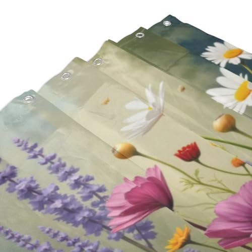 Rideau de douche opaque en textile de qualité supérieure motif floral