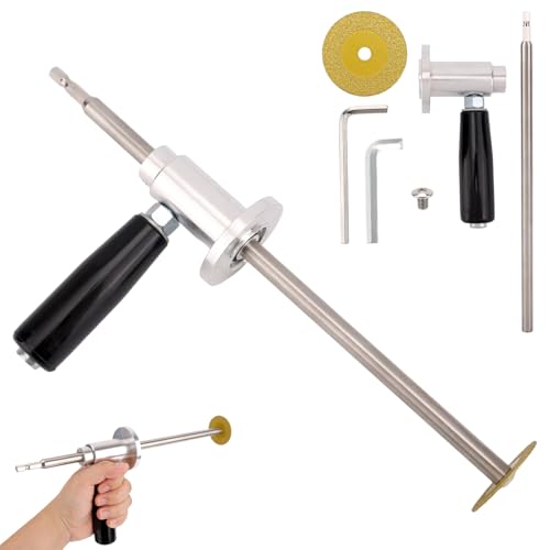 Coupe Tube Intérieur en PVC, avec Meule Diamantée et Poignée Diamètre de Tube Réglable 1-1/2 à 8 Profondeur Coupe 7 Tige Hexagonale 1/4 pour Visseuses à Percussion et Perceuses