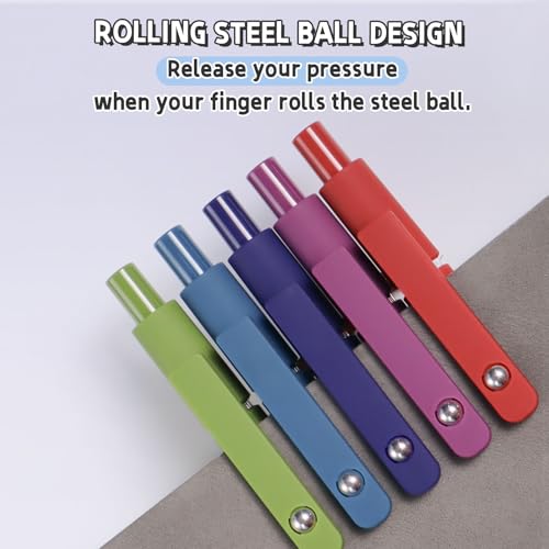 UIXJODO Japanese Gel Ink Pen 0.5mm Fine Point Smooth Tip Gel Pen with Silicone Handle, Premium Series Retractable with Metal Clip (5 Pcs, Vintage) - Image 3