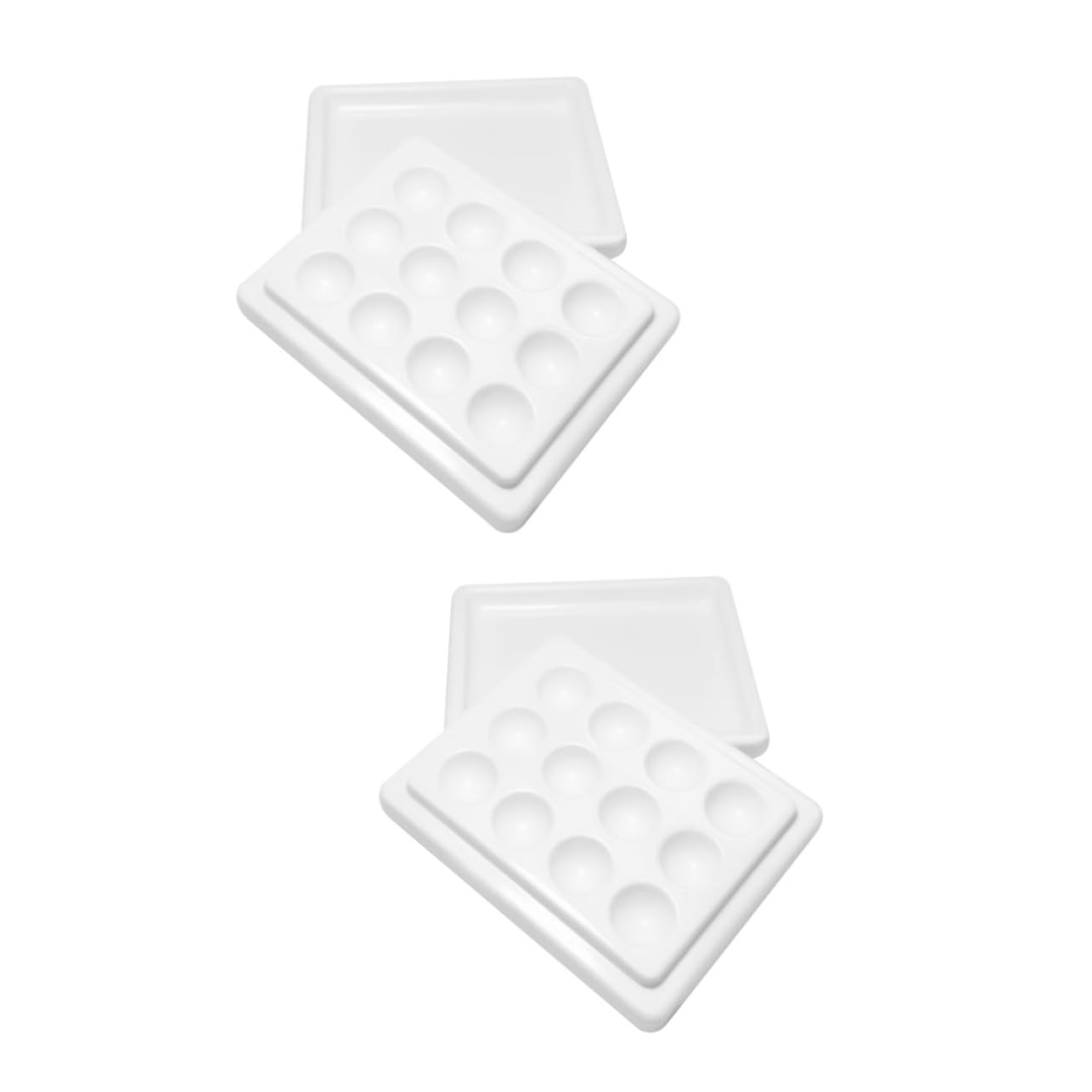 Healvian 2pièces Palette De Mélange De Couleurs Céramique Pour Manucure Compartiments Avec Couvercle Idéale Pour Nail Art Et