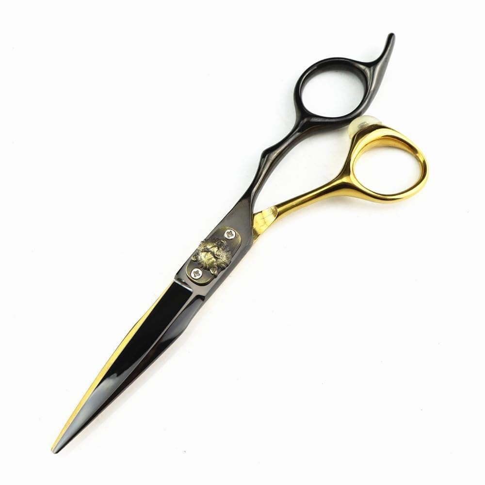 Forbici da Taglio Professionali per Capelli da 6 Pollici - Forbici da Barbiere Nere in Acciaio 440C per Tagli di Precisione E Sfoltimento
