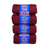 K T One Brazilian Wool Hair Yarn, 4 Packs, Red Brown, Acrylic, 250g Skeins, Jumbo Braiding & Senegalese Twisting