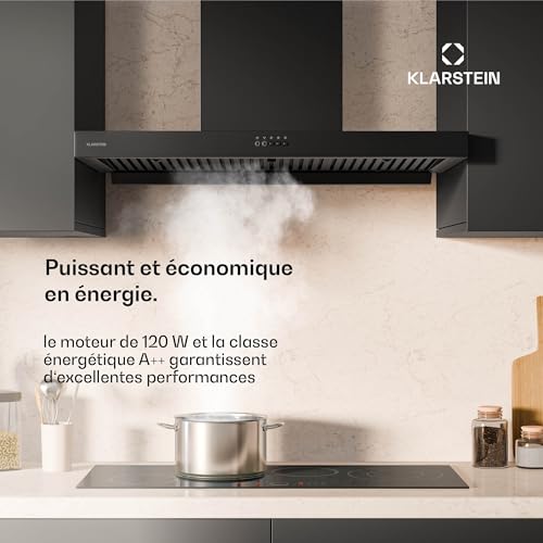 Hotte aspirante KLARSTEIN AeroClean 90 cm 6499 m³h 4 vitesses A++ - vue 4