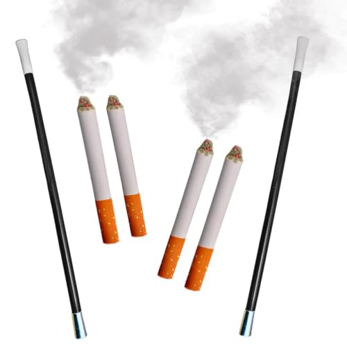 CLESEN 2 Long Cigarette Holders & 4 Fake Puff Cigarettes with Smoke for Halloween Accessories for Women Costumes Like Cruella Deville Great Gatsby Roaring 1920s Flapper Costume Photo Prop Halloween