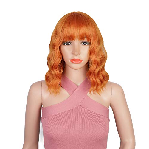 TSNOMORE Ginger Wig for Women-14in Curly Wave Short Orange Wig-Wigs for Fashion Women Daily wear (Ginger)