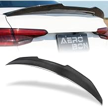 AeroBon Real Carbon Fiber Trunk Spoiler Compatible with 2017-2024 Audi A4 S4 B9 Rear Spoiler H Style High Kick