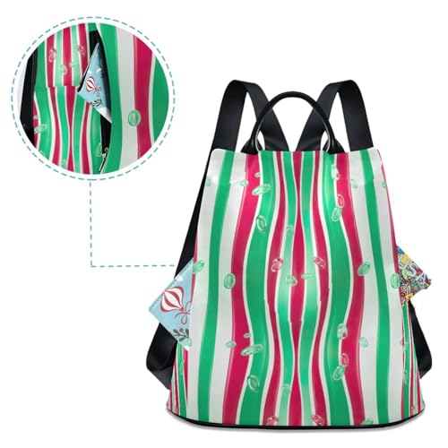 Mochila antirrobo para evitar hurtos en viaje bolsa de mujer con rayas verticales 4