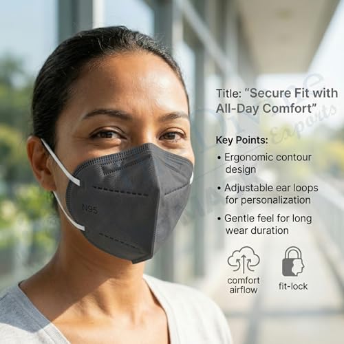 Image of Reusable & Washable Face Mask - Breathable Foldable Non-Woven Fabric Mask with Adjustable Ear Loops for Everyday Use, Comfortable Unisex Fit
