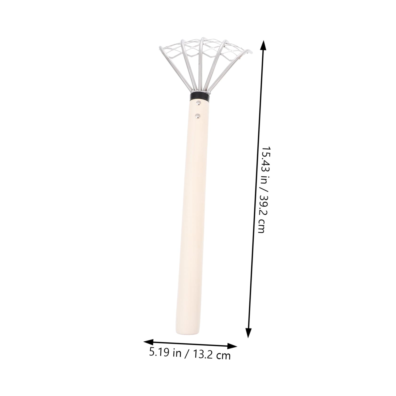 Kisangel Handrechen Leicht zu Reinigen 2 Stück Holzgriff mit 5 Zinken Edelstahl und Netzdesign für Strand und Garten