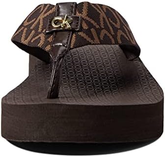 Calvin Klein Women's Meena Flip-Flop, Brown Multi 210, 8 | Image 1