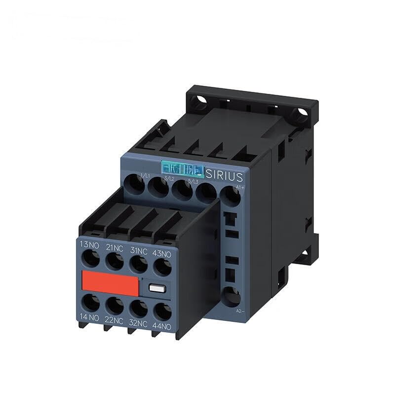 Contacteur de puissance 3kW 24VDC haute durabilité avec bloc de contacts 2NO+2NC intégré
