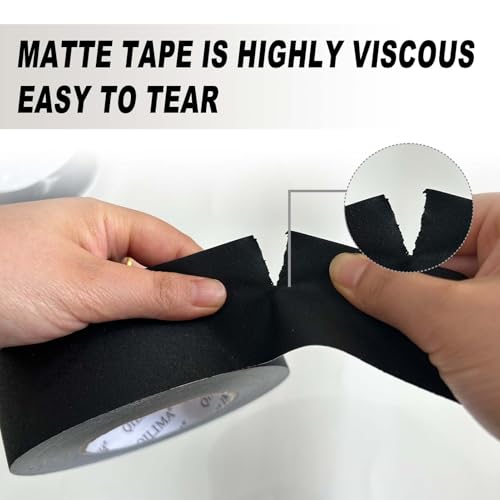 Image of QILIMA Black Gaffer Tape, Hand Tear Self-Adhesive Gaffer Tape for Labeling, Cable, Stage, Photography, Matte Non-Reflective, 2inch x 60yds