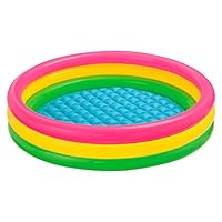 Intex 57412NP - Aufblasbarer Pool Sunset Glow, DREI Ringe, Vinyl, Mehrfarbig, 114x25 cm