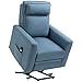 Produktbild HOMCOM Aufstehsessel Fernsehsessel Sessel mit Aufstehhilfe elektrisch Liegefunktion Leinen-Touch Stahl Blau 85 x 89,5 x 105 cm