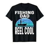 fishing dad reel cool retro padre nonno lago pescatore maglietta