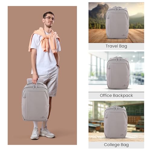 Image of THE CLOWNFISH Waypoint Series Travel Backpack | PU+Polyester | Office Bags For Men, Bags For Women Office Use Travel Bag For Men Travel Backpack | With USB Port on the side | 15L Capacity | Grey