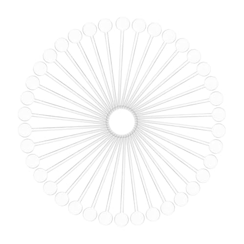 SOLUSTRE 40Pcs Transparent Plastic Beverage Stirrers Reusable Cocktail Swizzle Sticks with Disc Top for Mixing Coffee Juice Milkshakes and Cocktails Versatile Drink Mixing Utensils