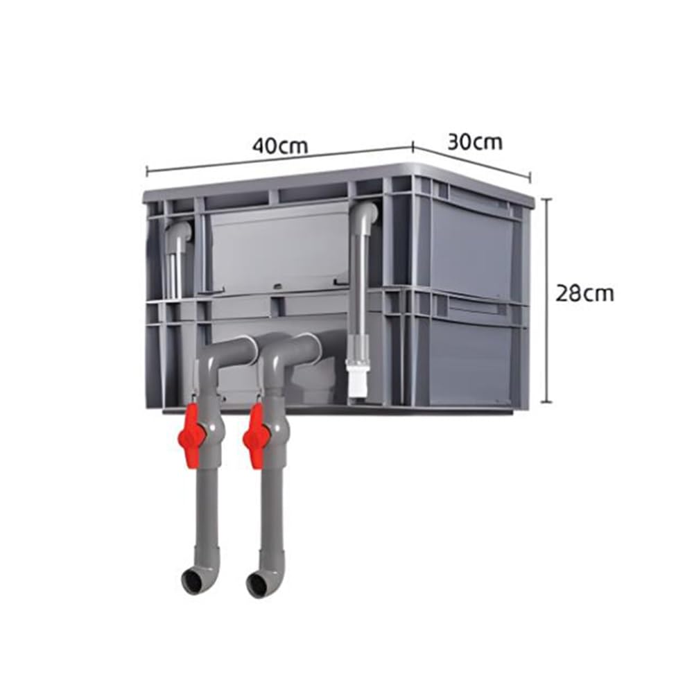 Generisch Aquarienfilter, Hochleistungs-Aquarienfilter, verstellbares Wasserfallsystem für Aquarien und Teiche, externer Umwälzboxfilter (40 x 30 x 28 cm) – Überragende Filtration und Wasserqualität