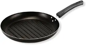 Frigideira Bistequeira 27cm Antiaderente Preta Não Gruda Selar Bisteca Bife Peixe Grelhar Legumes Ônix